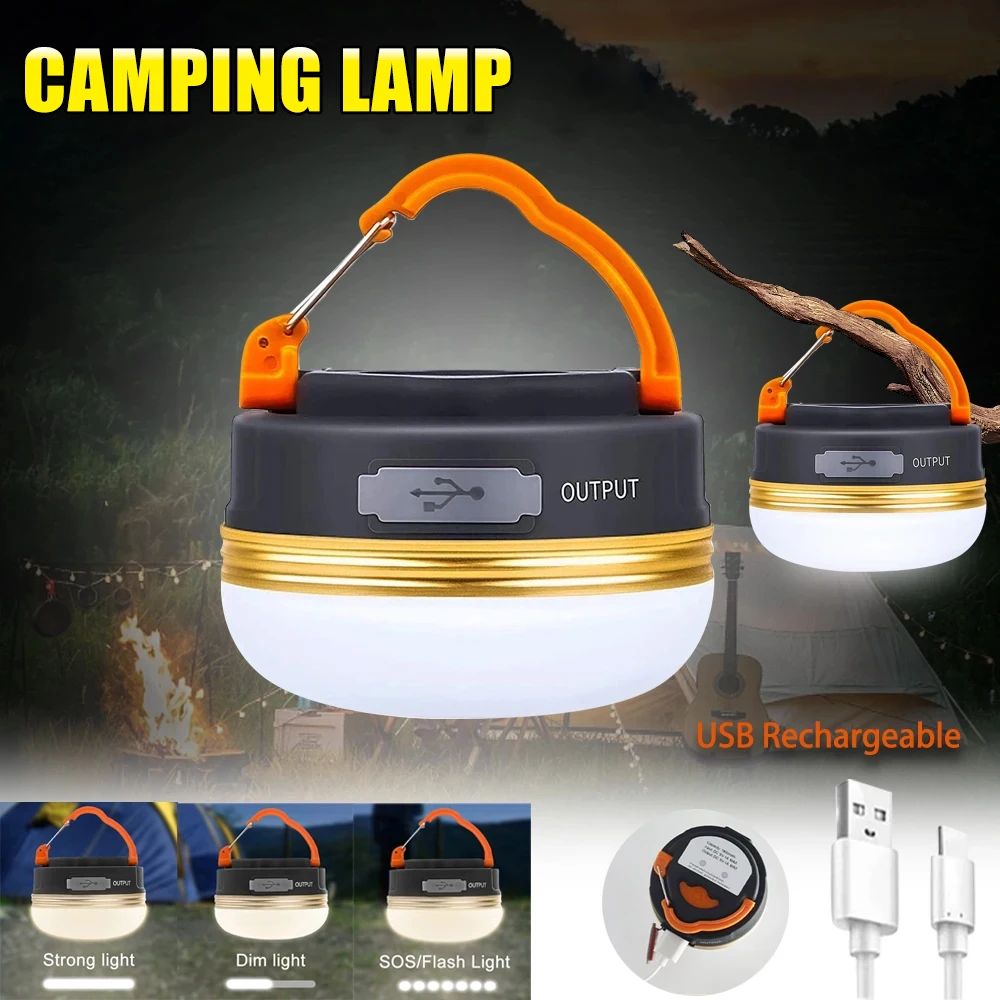 High Power 10W LED Camping Lamp Built-in 1800mAh Battery Rechargeable Tent Lantern Outdoor Portable Camping Night Hanging Lamp