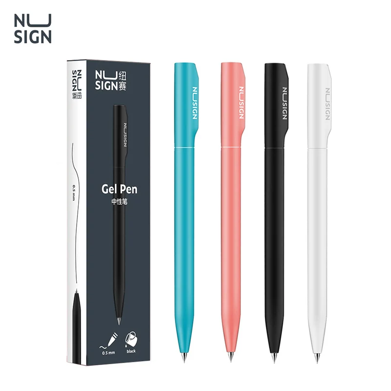 NUSIGN Neutral Pen Black 0.5mm Black Refill Colorful Gel Pens Rotary Switch Smooth Writing MI Pen For Office Home School