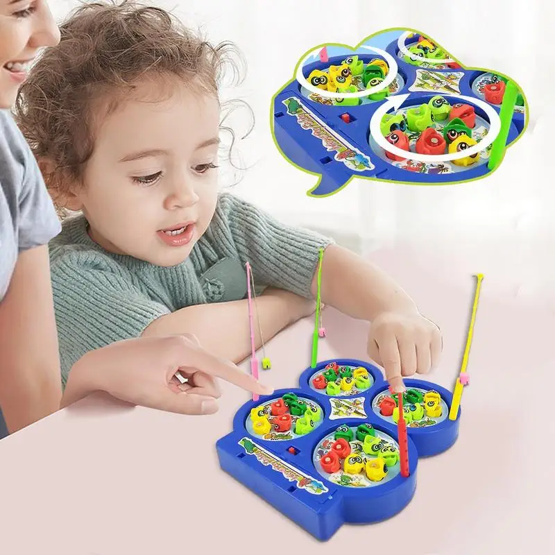 Set di giocattoli da pesca magnetici interazione genitore-figlio gioco di pesca magnetico educativo regali di compleanno per bambini 4 canne da pesca