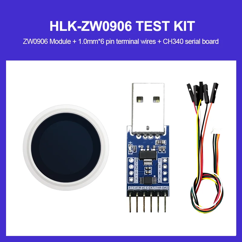 Hi-Link Low Cost Door Lock Smart Fingerprint Recognition Sensor Module with LED HLK-ZW0906 112*96 and 100pcs storage