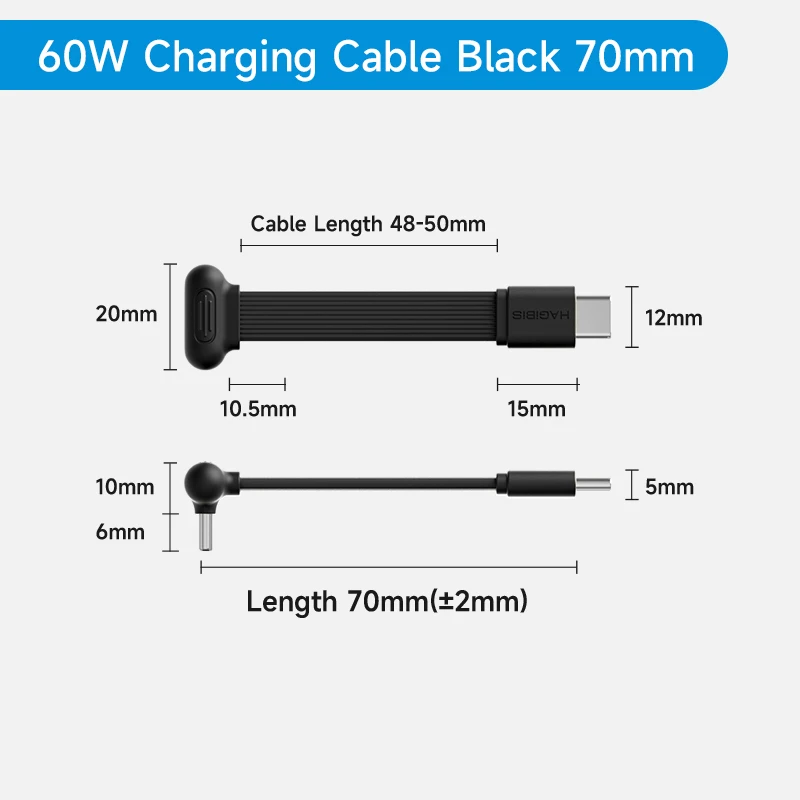 Hagibis USB-C rechtwinkliges Kabel, kurz, 90-Grad-Typ-C-Ladekabel, Powerbank, schnelles Laden, Kapselkabel, PD 60W für iPhone 17 Pro Max 16 15