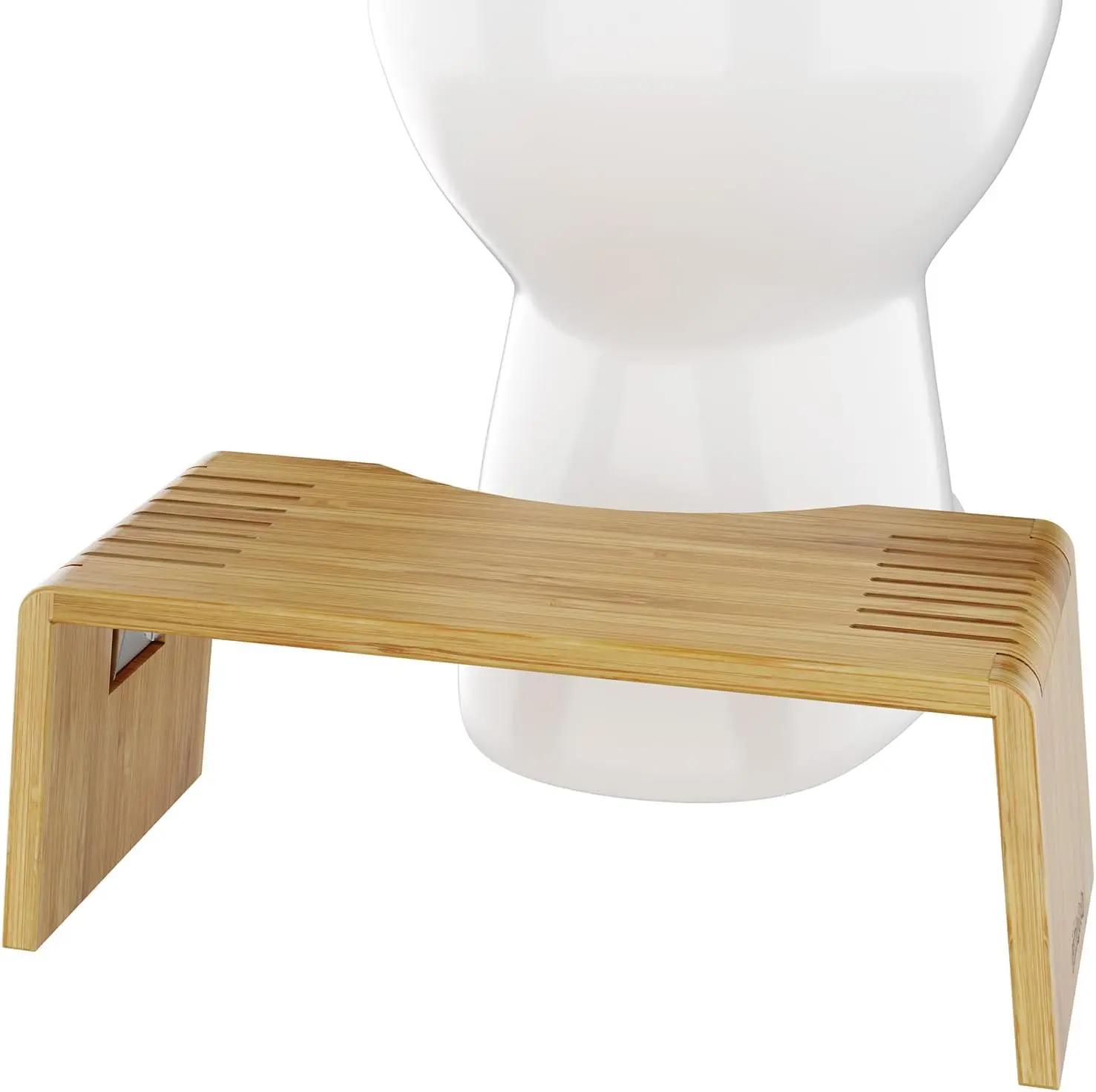 Oslo Folding Bamboo Toilet Stool – 7 Inches, Collapsible Bathroom Stool for Kids and Adults