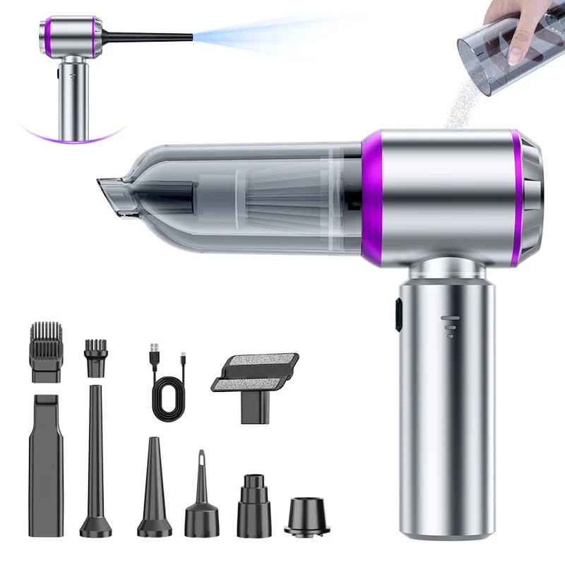 Useful 120W Cordless Handheld Vacuum Cleaner 16000Pa, Portable Strong Suction No Brush Cleaner for Car Home