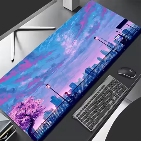 Large Gaming Mousepad XXL Keyboard Gamer Mouse Pad on The Table Speed Desk Mat Anime Beautiful Urban landscape Mouse Mats