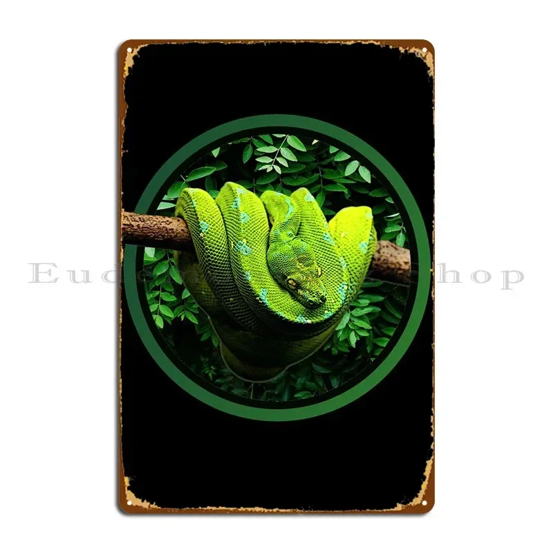 Green Tree Python Nature Metal Plaque Poster Home Club Create Custom Wall Mural Tin Sign Poster