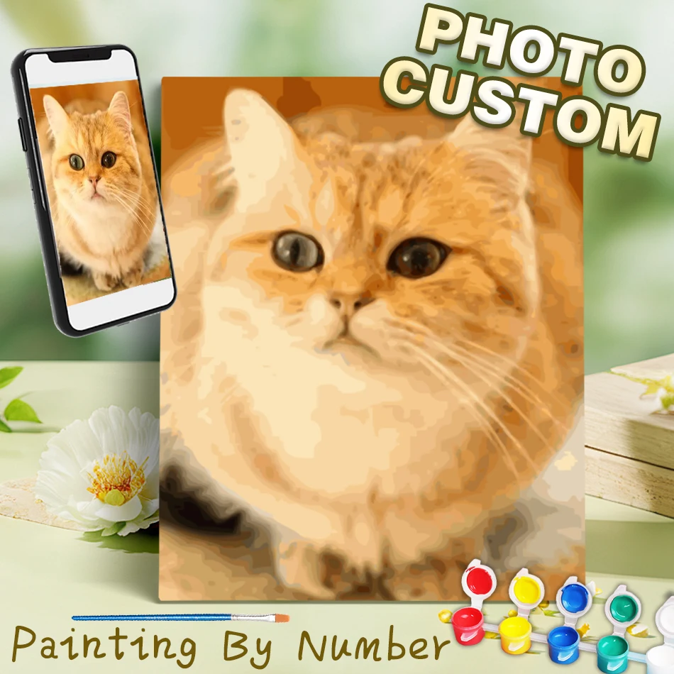 RUOPOTY 24/36/48 Colors Painting By Numbers Acrylic Paints Kits Customize Photo Coloring On Canvas Diy Crafts For Home Decor