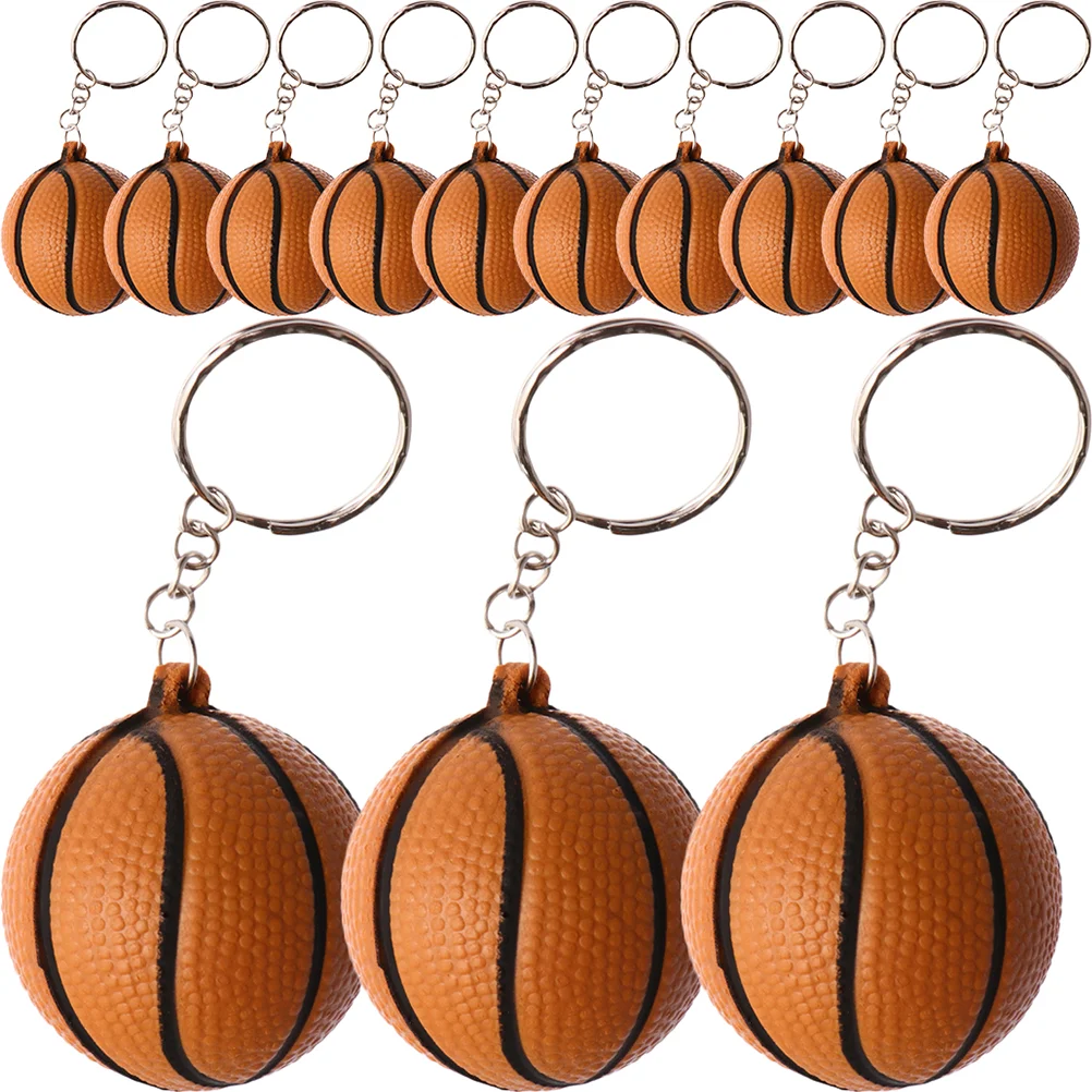 

24 Pcs Basketball Keychain for Party Favors Ring Bags Young People Charm Keyring Sports Keychains Pu Model Adults Decoration