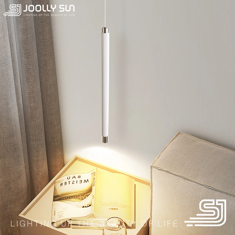 Imagem -06 - Joollysun-led Hanging Lamp com Tubo Longo Pendant Light Iluminação para Cabeceira Jantar Sala de Estar Home Decor Teto Droplight Fixture