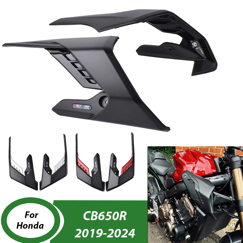 

Motorcycle Winglets For Honda CB650R 2019-2024 2023 2022 CB 650R CB650 R Fin Trim Cover Wing Protector Wind Fairing Kits