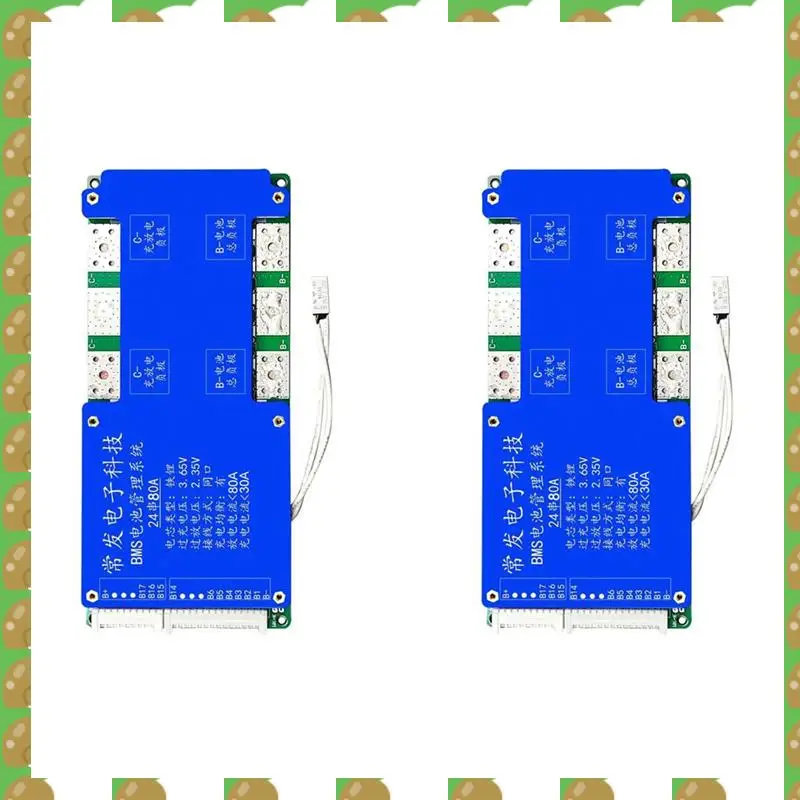 

T36C 2X 24S 72V 80A Lifepo4 Плата защиты аккумулятора Тот же порт с выравнивающим контролем температуры Плата батареи BMS (80A)