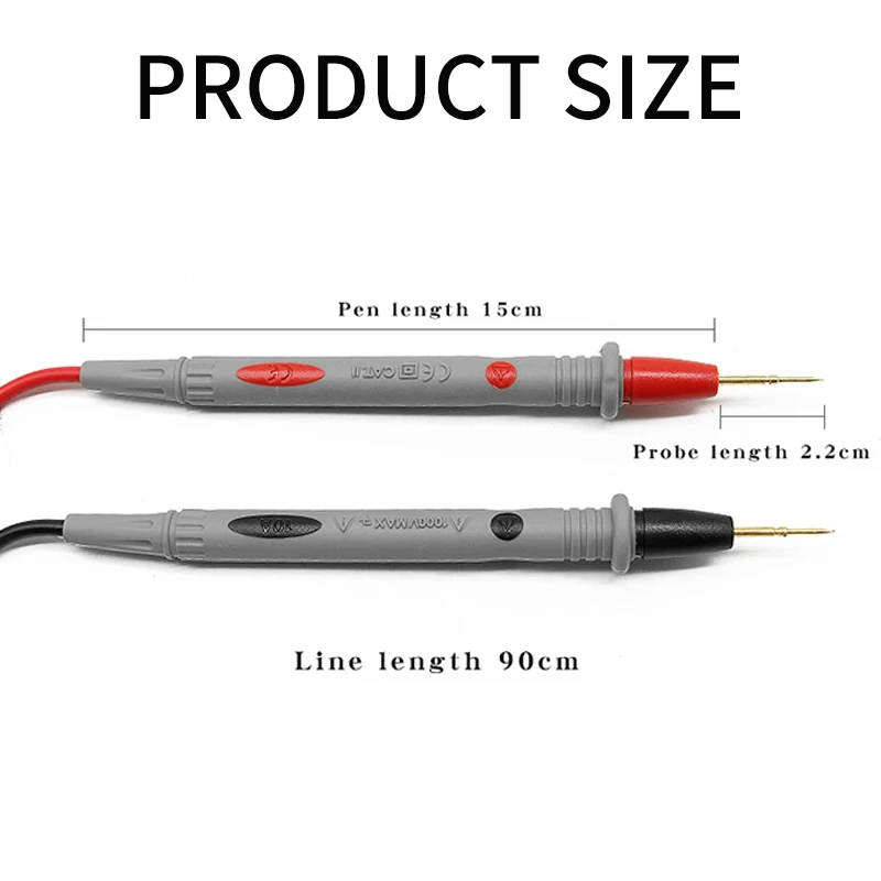 1คู่ Universal Digital Thin Tip เข็มมัลติมิเตอร์ Multi Test Lead Probe สายไฟสายไฟเครื่องทดสอบมัลติมิเตอร์1000V 10A 20A