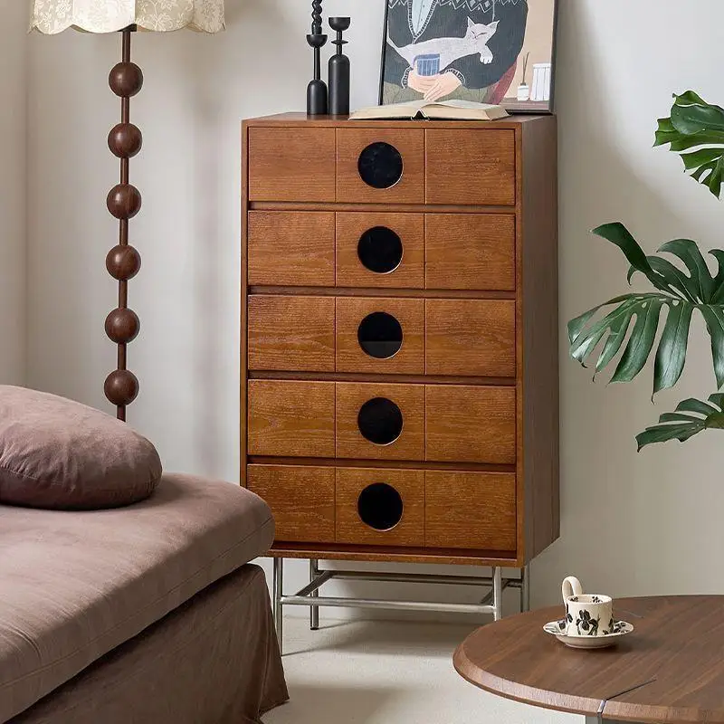 Solid wood chest of drawers, bedroom bedside and bedside storage locker, living room wall cabinet
