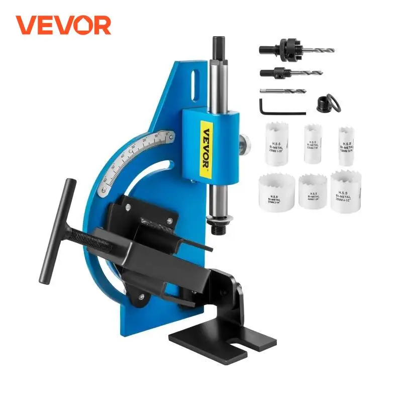 VEVOR Rotation Angle 0-60 Degree Pipe Tubing Notcher Pipe Cutter Tube Slotting with Hole Saw for Cutting on Metal Wood PVC Board