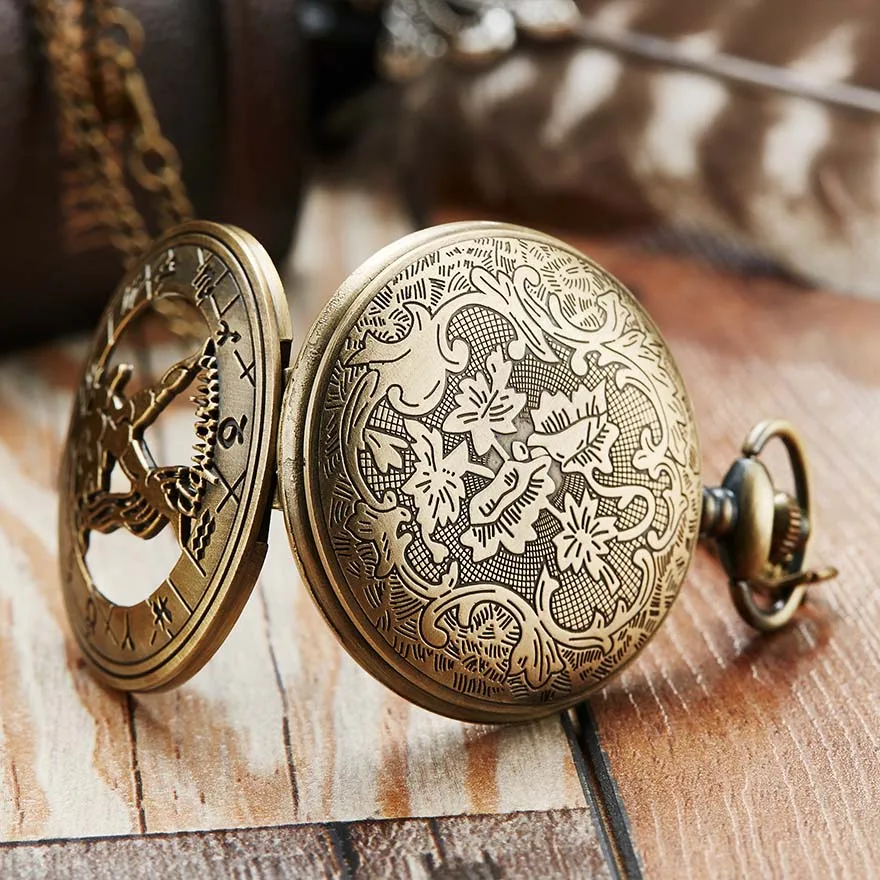 12 Creative Personality Necklace Constellations Pocket Watches Retro Pocket Watches Cheap Holiday Gifts