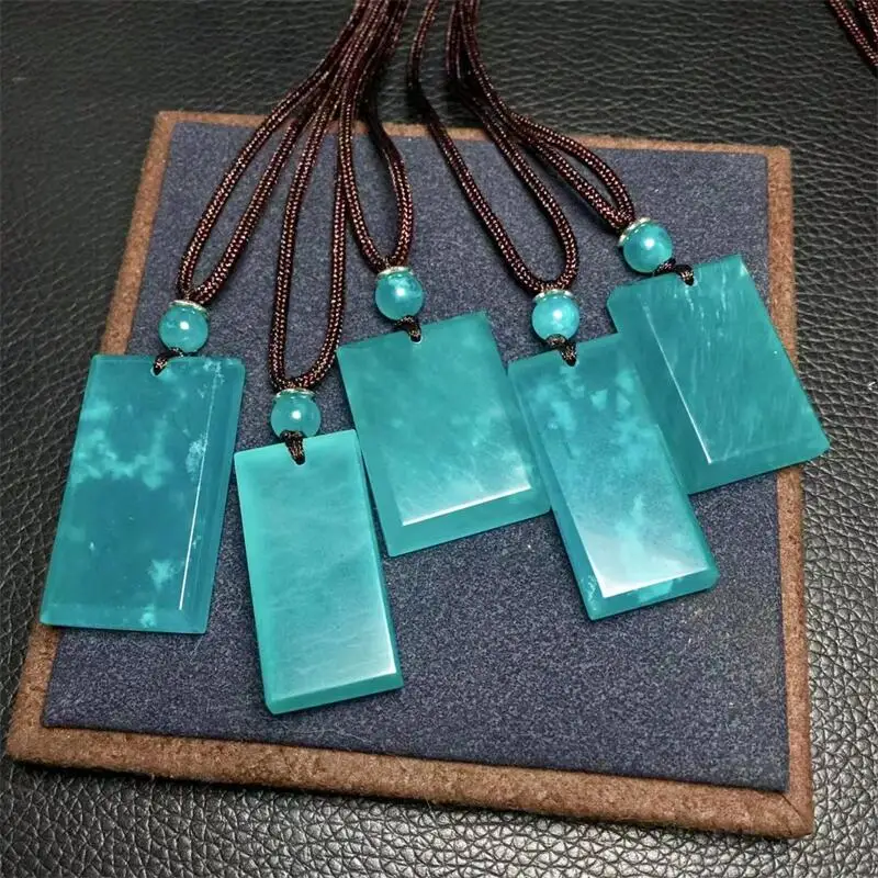 Natural Amazonite Pendant Jewelry For Women Man Healing Crystal Beads Energy Stone Reiki Gemstone 1PCS