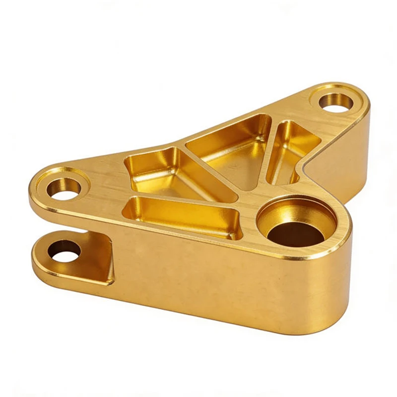 

Изготовленные на заказ алюминиевые компоненты с ЧПУ, с золотистой анодированной поверхностью, прецизионные детали для станков с ЧПУ