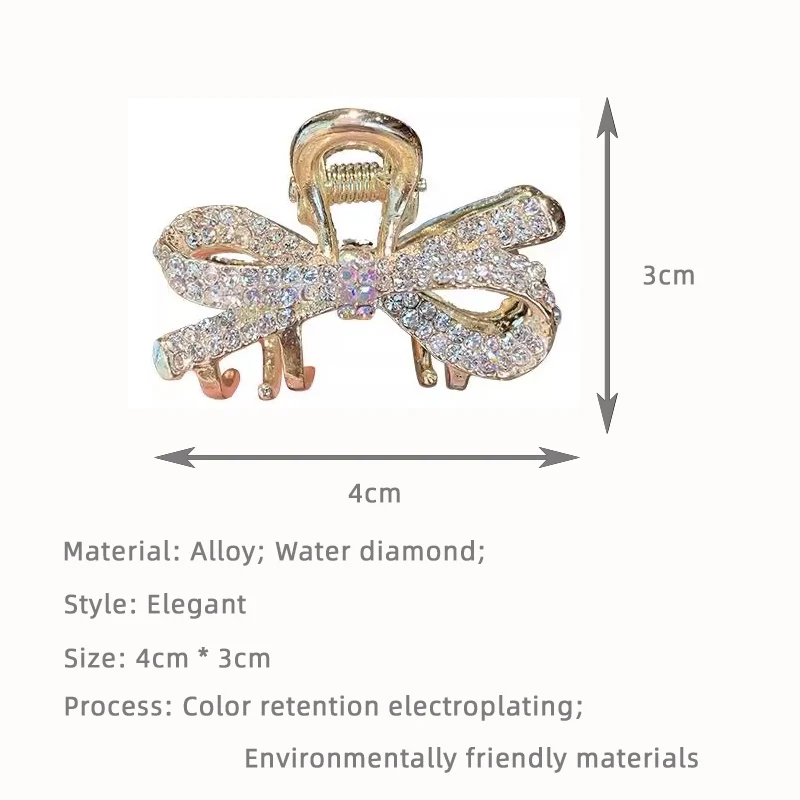 Новинка, модный зажим для волос из сплава, блестящий женский зажим для хвоста, украшение для волос