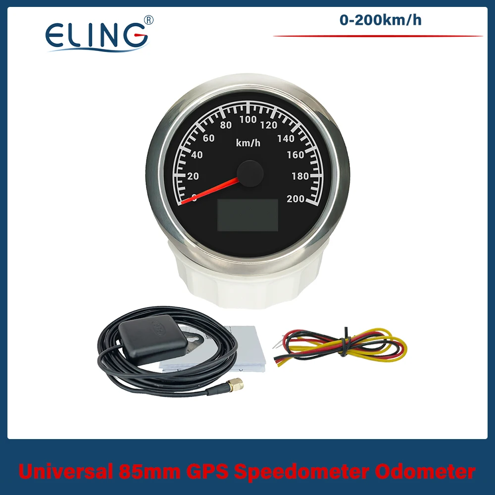 

ELING Universal 85mm GPS Speedometer 0-60MPH 0-80MPH 0-120MPH 0-160MPH 0-200MPH with 7 Colors Backlight for Car Boat