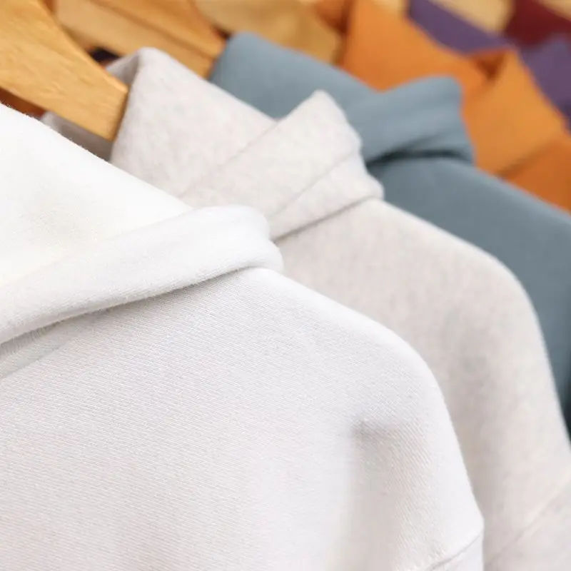 Classic solid hoodie, pure cotton 460g, autumn winter basic multi-color long sleeved through for men and women