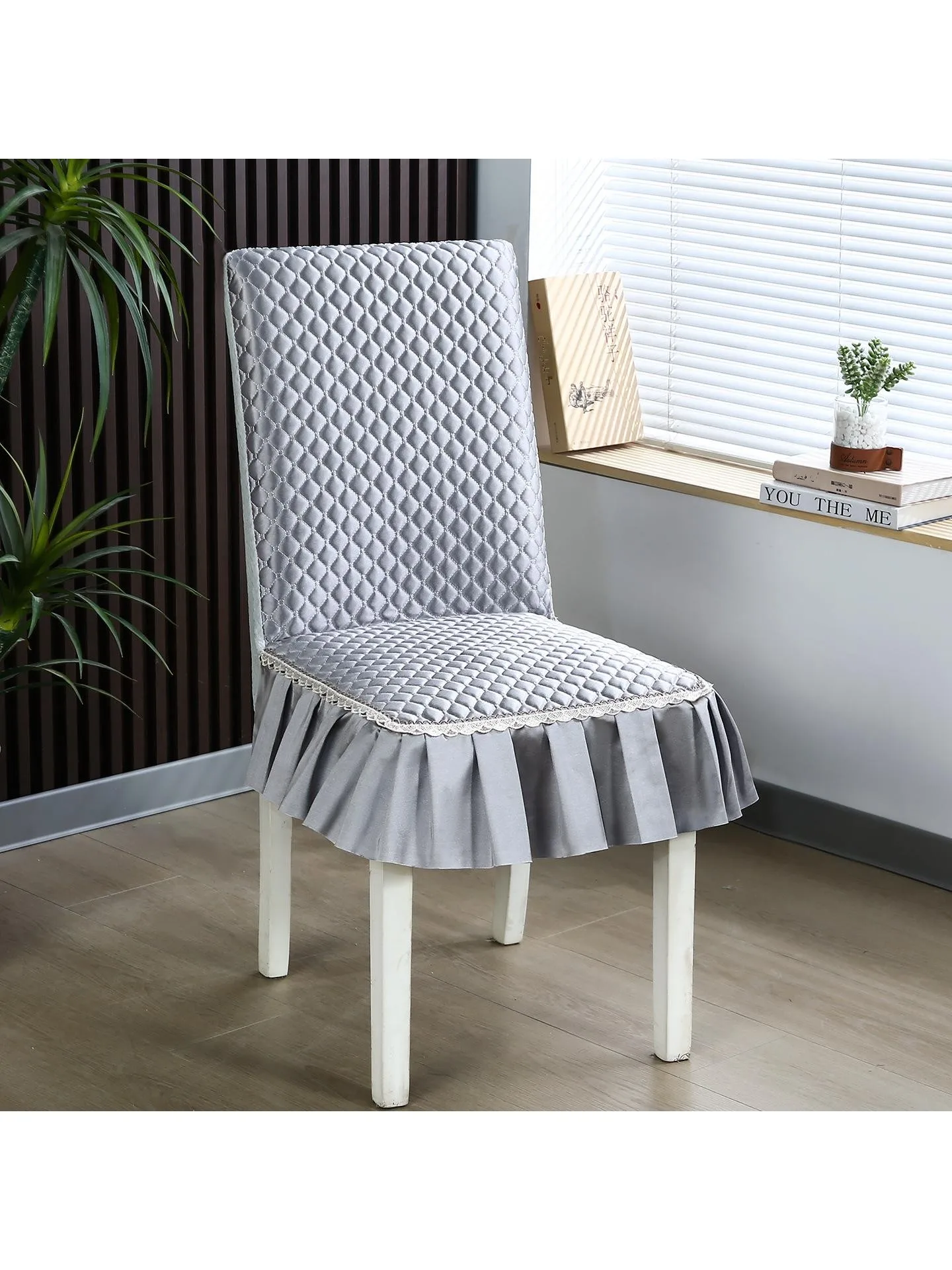 

Утолщенный эластичный чехол для стула с полным покрытием, тканевый, с имитацией древесной текстуры, для обеденного стула, противоскользящий, прямоугольный, с эффектом памяти