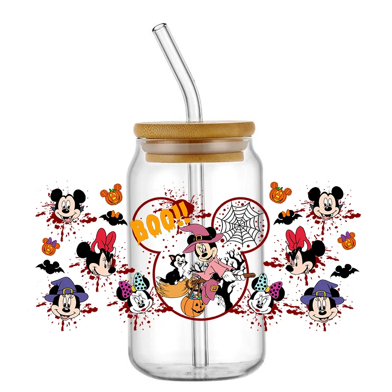Cartoon Mouse Halloween Dress Up Sticker UV DTF Transfer Wraps Cup Print For DIY Mad Glass Can Bottle Waterproof Decals