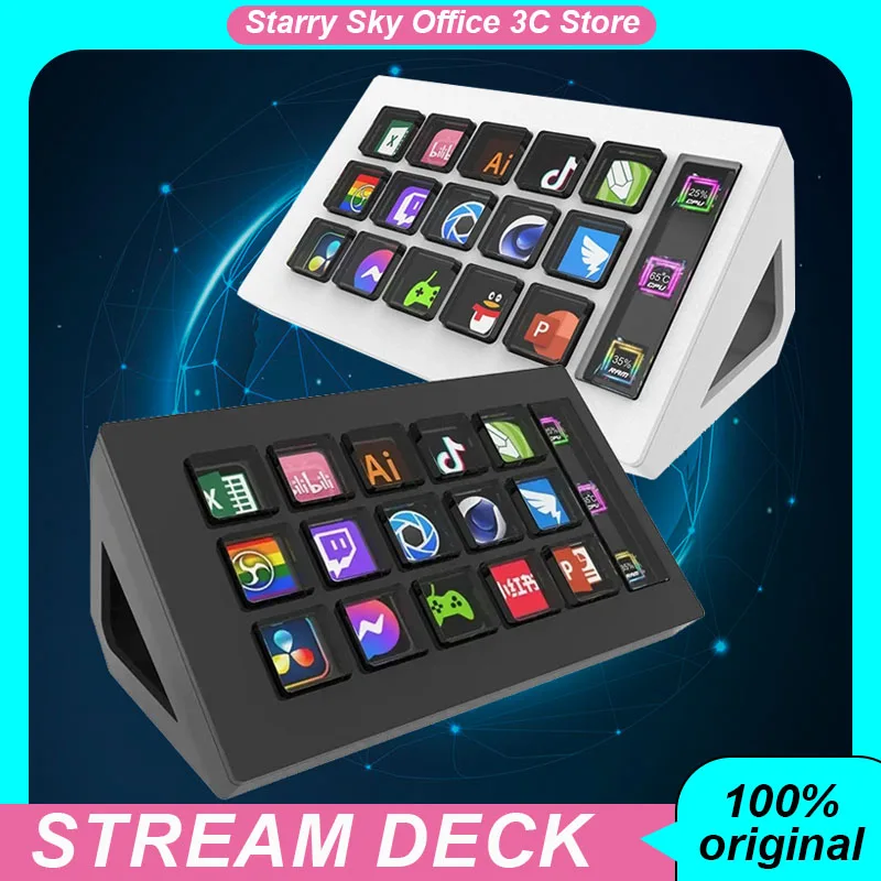 Stream Deck Visual Keyboard LCD display buttons Programmable shortcut keys 15key Customized keyboard Computer office accessories