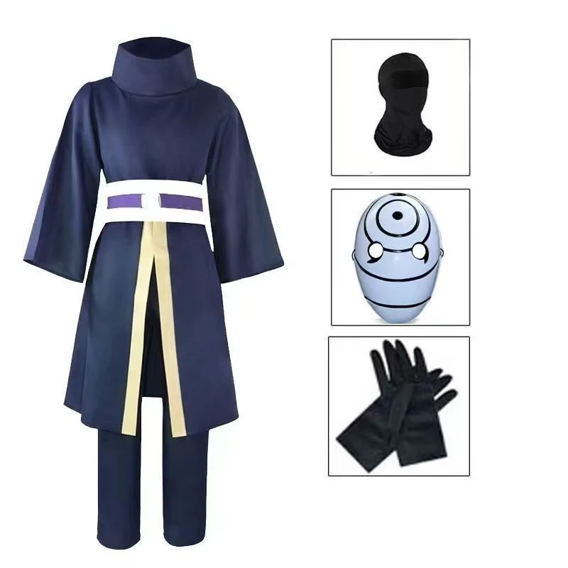 Anime Uchiha Obito Cosplay Costume Halloween Costumes for Women Men Ninja Japanese Robe Kimono Performance Festival Unisex view 3