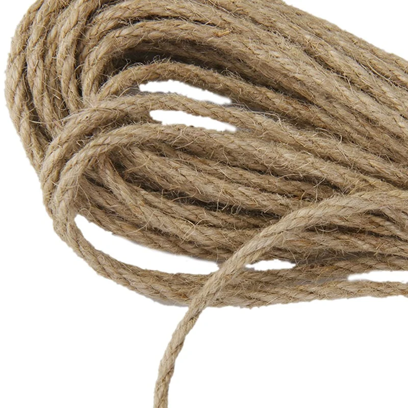 6 Pcs 10M Natural Hemp Cord Jute Cord Sisal Rope 3Mm Cord Sack