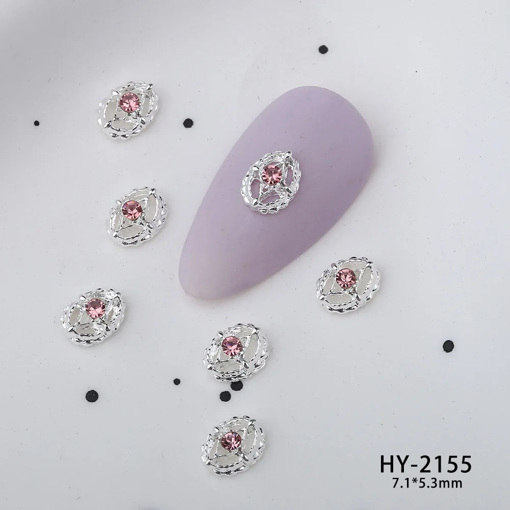 10Pcs Super Sparkling Pink Diamond Nail Charms 3D Alloy Beauty Girl Warrior Magic Stick Nail Decoration Jappen DIY Nail Supplies
