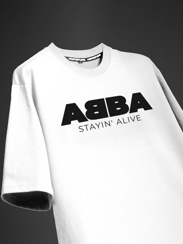 2025 Stayin Alive - ABBA Hip Hop Band Футболка Мужская винтажная футболка с круглым вырезом из чистого хлопка с короткими рукавами Уличная одежда Harajuku Мужская одежда