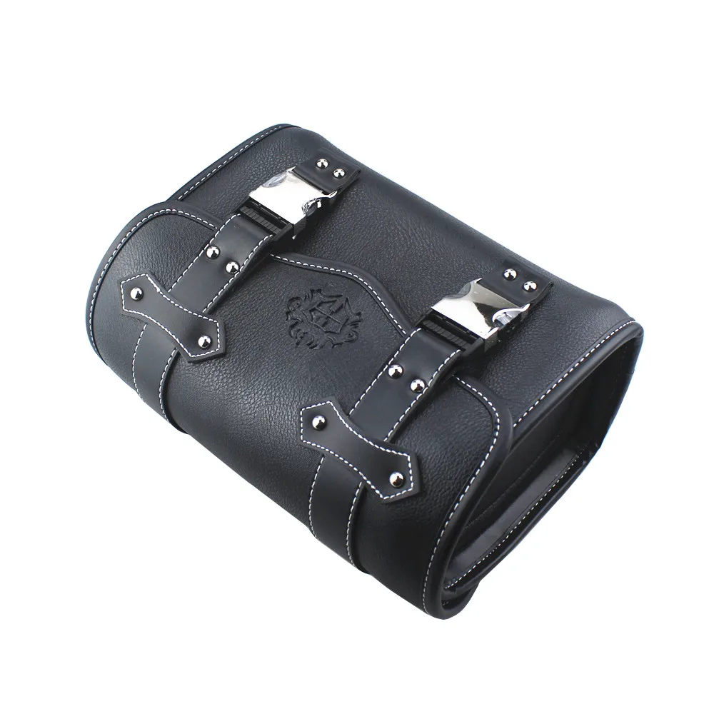 

Universal Motorcycle Side Tool Bag Fork Handlebar Saddlebag Luggage Pouch Cruiser Chopper Cafe Racer Offroad