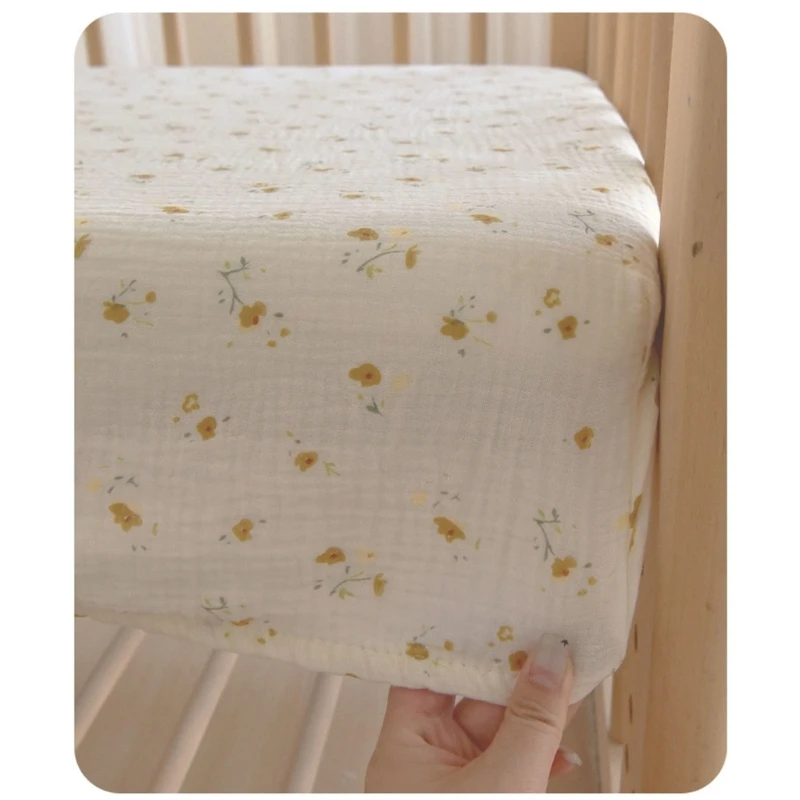 Infant Cotton Bed Linen Baby Crib Sheet Baby Cotton Swaddles Sheet Easy Cares & Long Service Baby Bed Shhet for Boy Girls