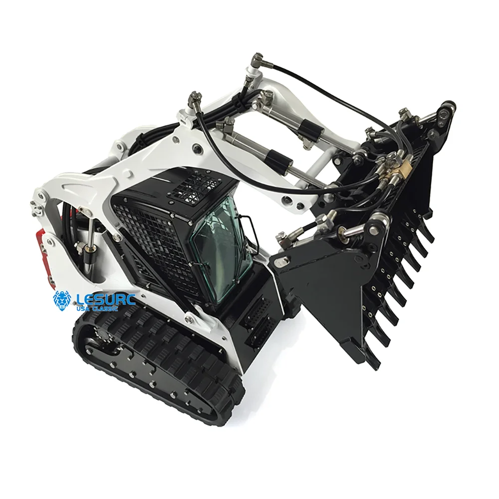 Stock en EE. UU. LESU 1/14 Crawler Skid-Steer Aoue LT5 Metal RC cargador hidráulico RTR modelo luces juguetes al aire libre THZH1208-SMT10