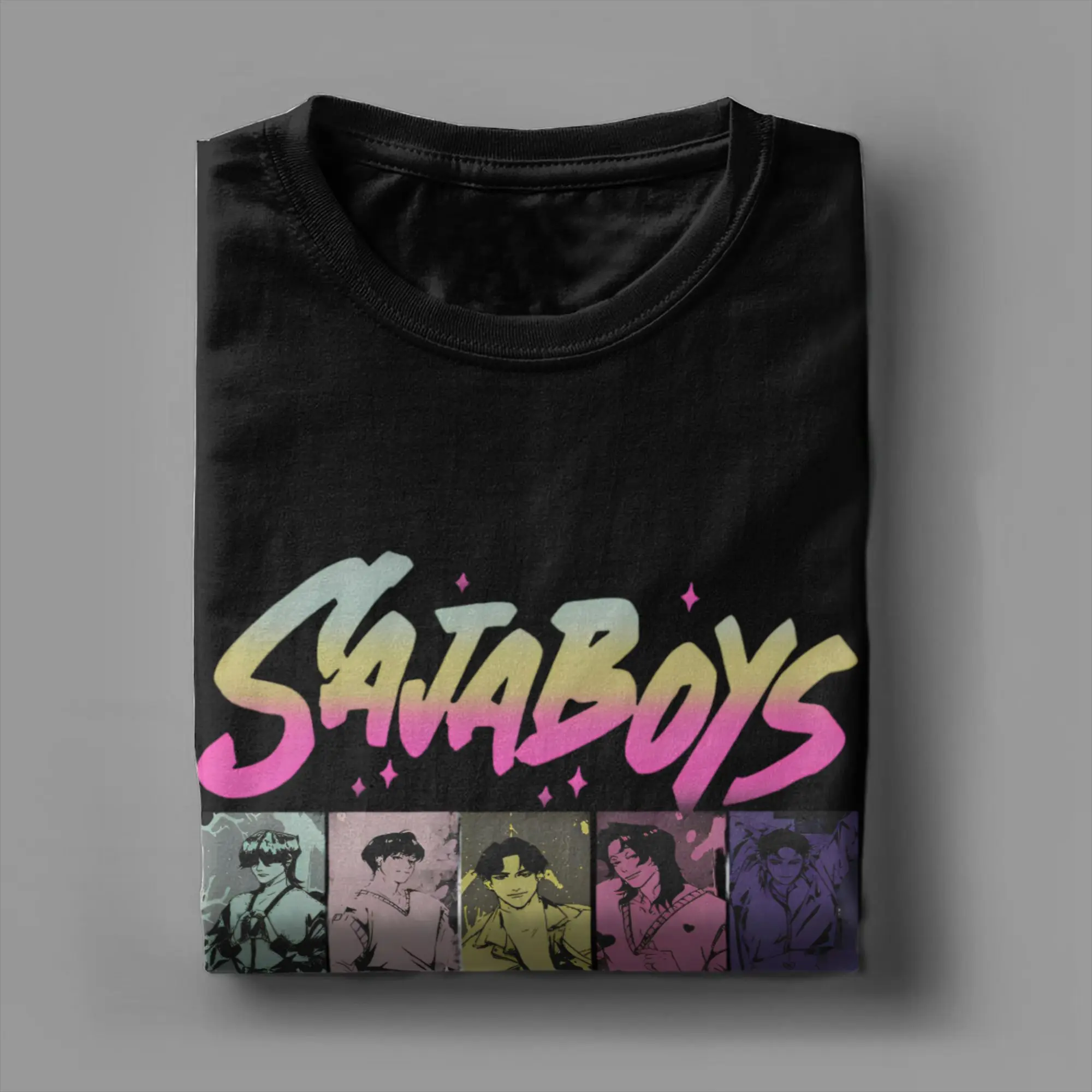 Huntrix Saja Boys (2) تي شيرت صيفي عتيق تي شيرت من القطن الخالص الهيب هوب تي شيرت للكبار قطع علوية مطبوعة بأكمام قصيرة