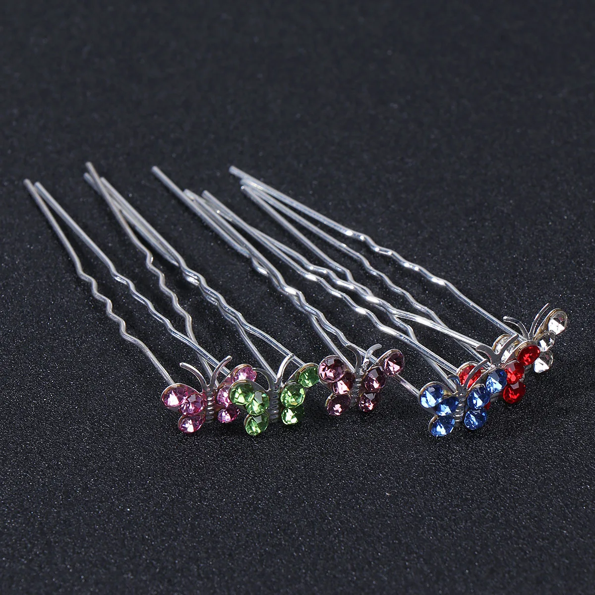 30 قطعة دبابيس شعر على شكل فراشة أنيقة مع أحجار الراين عصي شعر نسائية لحفلات الزفاف والحفلات الراقصة على الطراز اليومي دبوس شعر نسائي