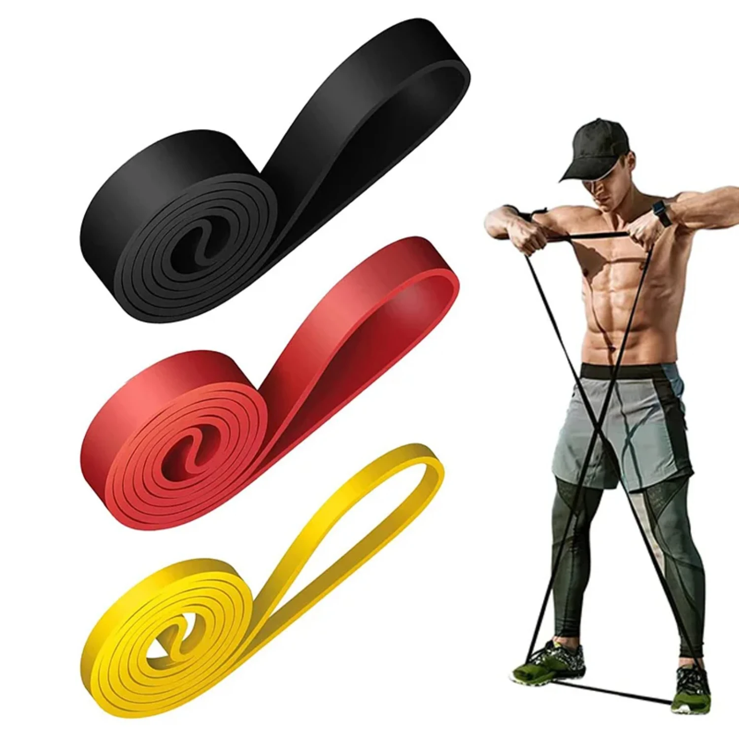 3 Pcs Resistance Bands Gym Band Workout Rubber Loop  Exercise Strength Training Fitness Powerlifting Body Stretching CrossFit Ab