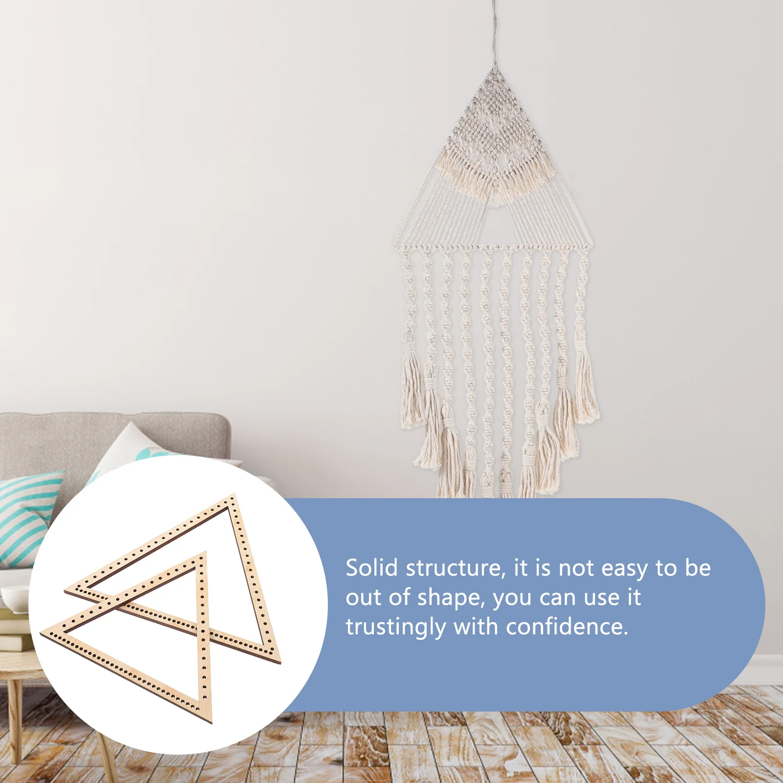 

2pcs Wooden Triangle Weaving Frames Natural Wood Handmade Tapestry Diy Tools For Knitting Wall Hanging Crafts Dreamcatcher