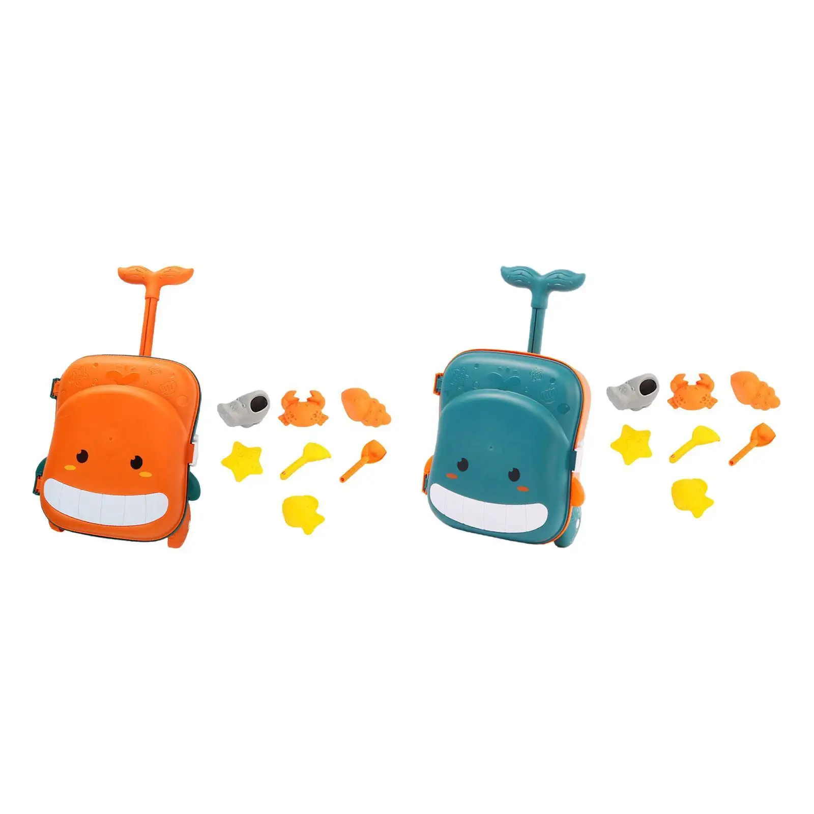 Juguete de playa de viaje para niños, juguete colorido para exteriores, juego de simulación, arenero, herramienta de jardín, estuche de equipaje con carrito