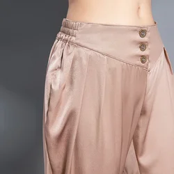 Real Silk Pants Women Clothes New Summer Casual Harem Pants Women Heavyweight Thin Trousers Ladies Pantalones Mujer Verano 2024