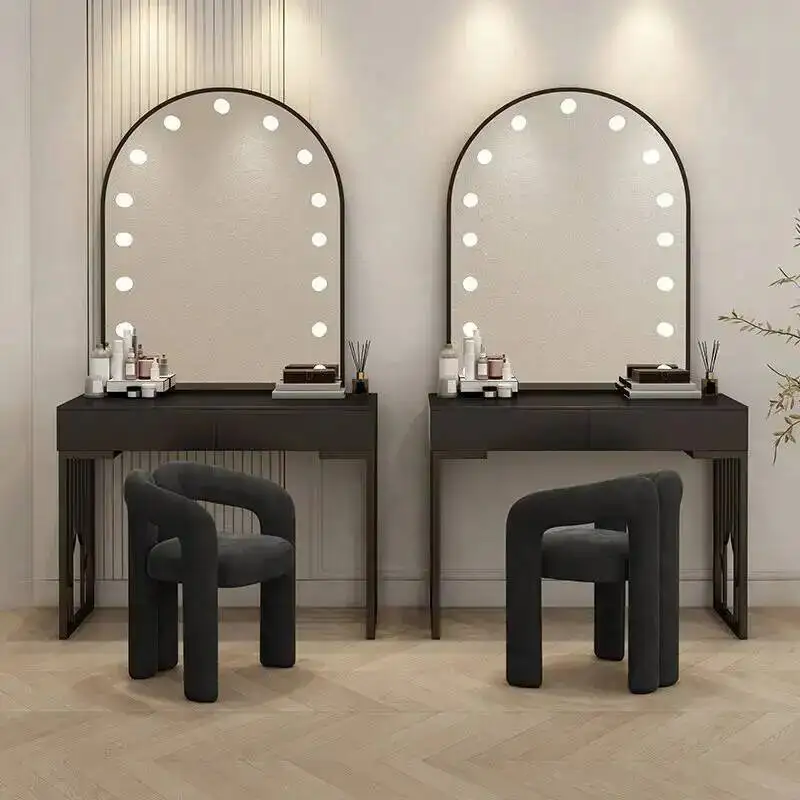 

Bedroom Makeup White Desk Vanity Mirror Table Console Drawers Dressing Table Tool Chest Nail Penteadeira Lounge Suite Furniture