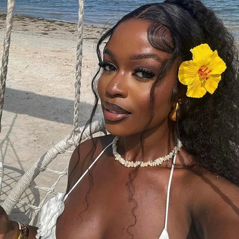 2 Stück Hibiskusblüten-Haarspangen für Frauen, bunte Schwamm-Pony-Seitenklammern, Entenschnabel-Clip, Strand- und Urlaubs-Haaraccessoire