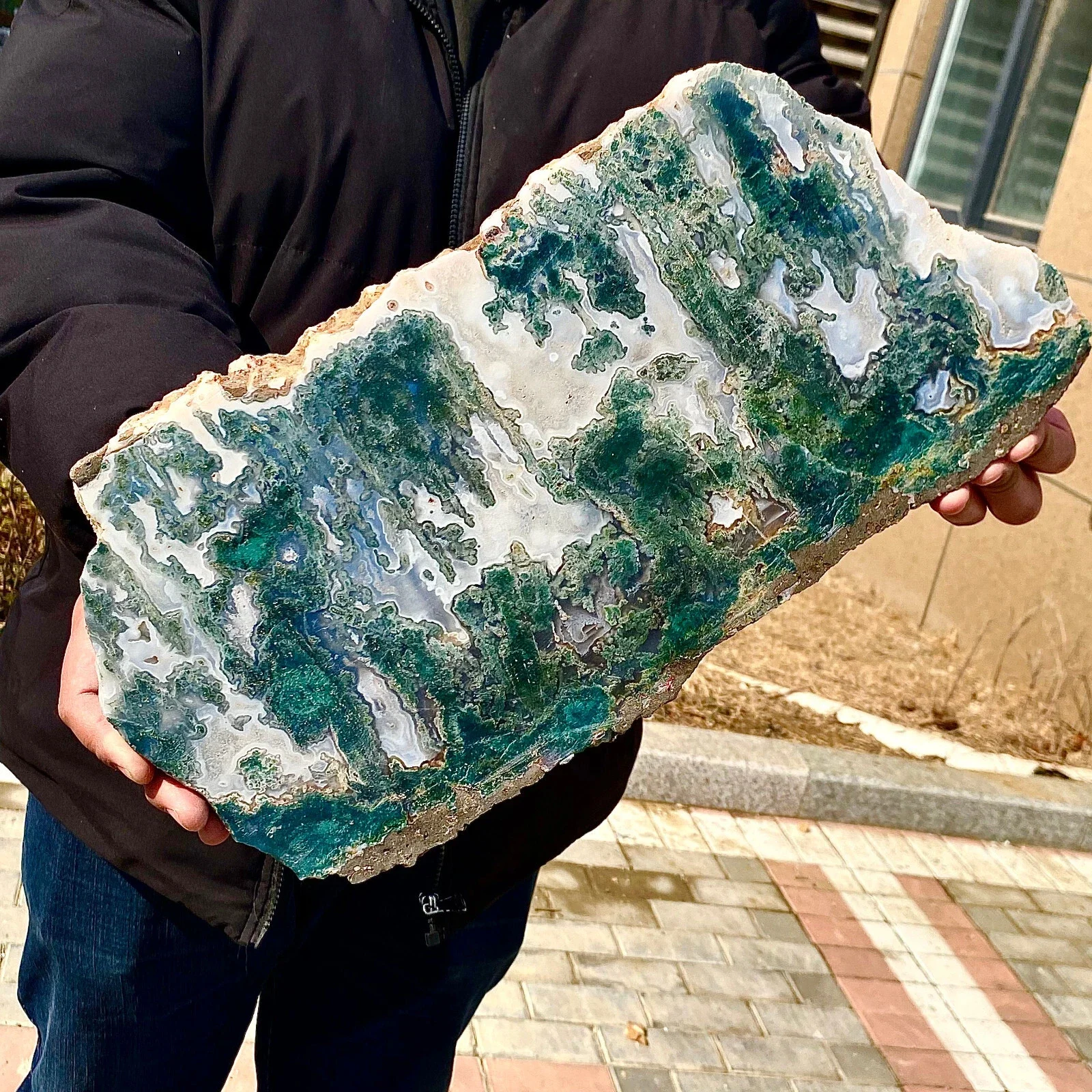 

Natural Moss Agate Crystal Quartz Sheet, With Healing Properties, For Home Decoration, Demagnetization, Divination And Meditatio