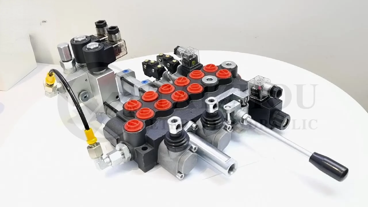 1 2 3 4 5 6 7 8 Spools 40 50 80 100 120 Cc Monoblock Hydraulic Directional electric control valve, Gdv 80 Loader Valve Joystick