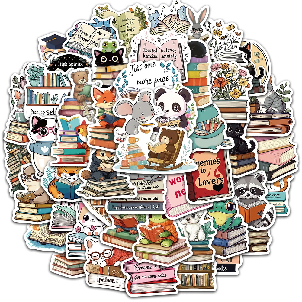 

50 шт., креативные наклейки с изображением маленьких животных, граффити, чехлы для телефонов, скейтборд, гитара, скрапбук, водонепроницаемые украшения