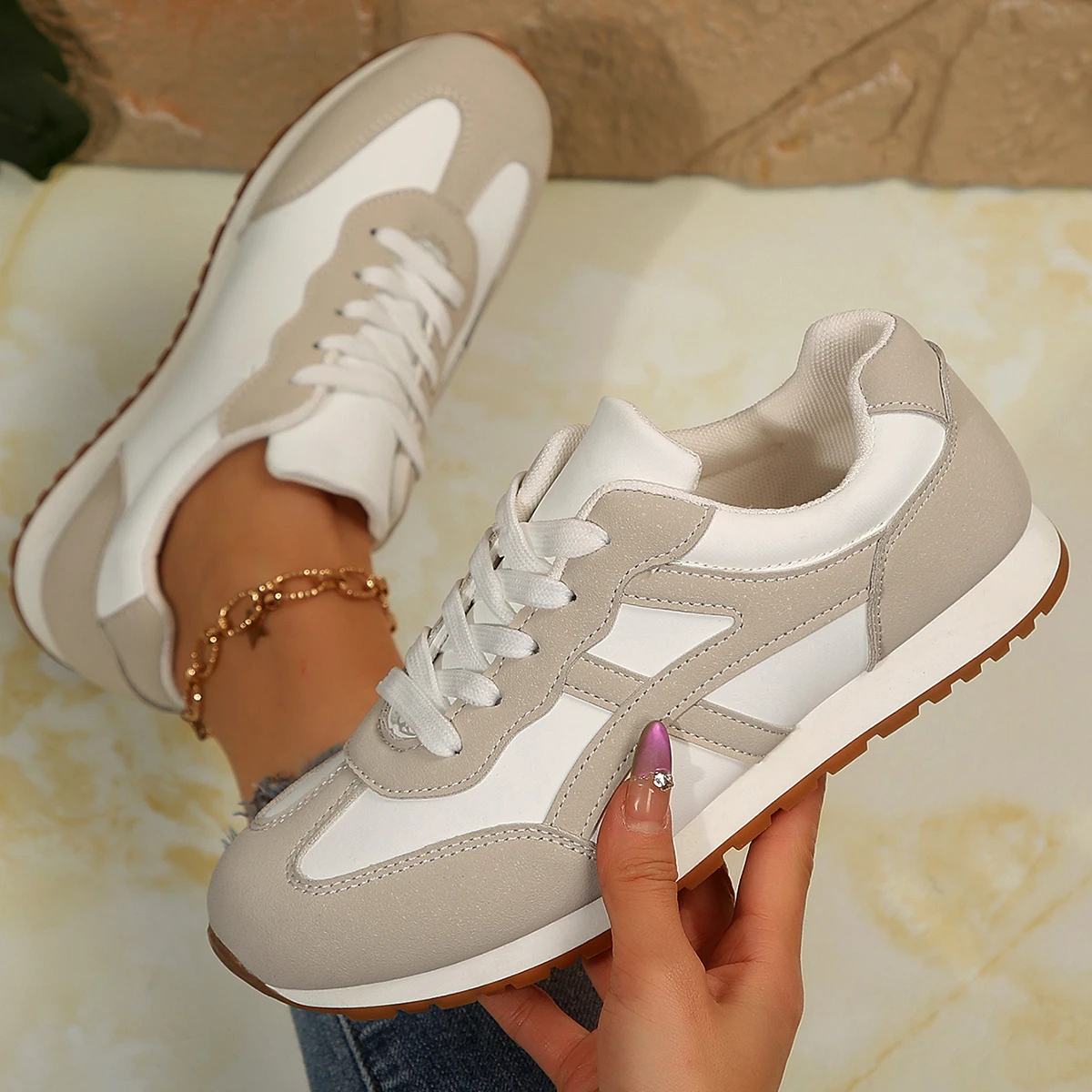 أحذية نسائية عصرية أحذية فلكنيز مسطحة كاجوال أحذية ركض مريحة تسمح بمرور الهواء أحذية رياضية للمشي في الهواء الطلق Zapatos De Mujer