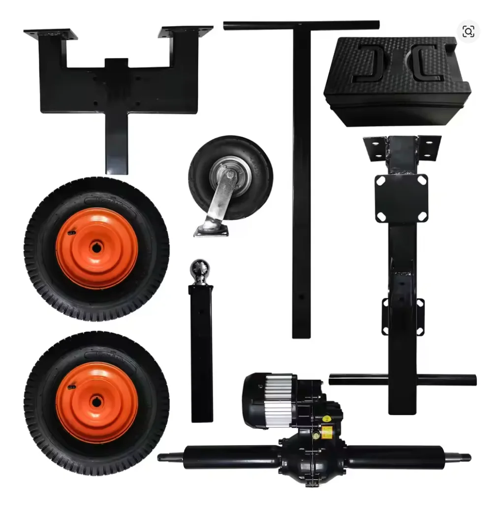 Электрическая тележка для прицепа 2000 кг, прицеп 24 В/48 В, 500 Вт, 9 Ач, 2-дюймовое крепление для прицепа с шариками, для кемпера, кафе, прицепа для лодок