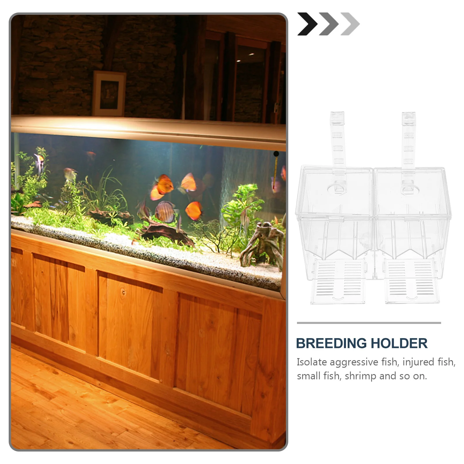 

Fish Breeding Isolation Box Aquarium Clear Hatchery Holder for Shrimp Small Fish Safe Nursery Easy to Clean Breeding Holder