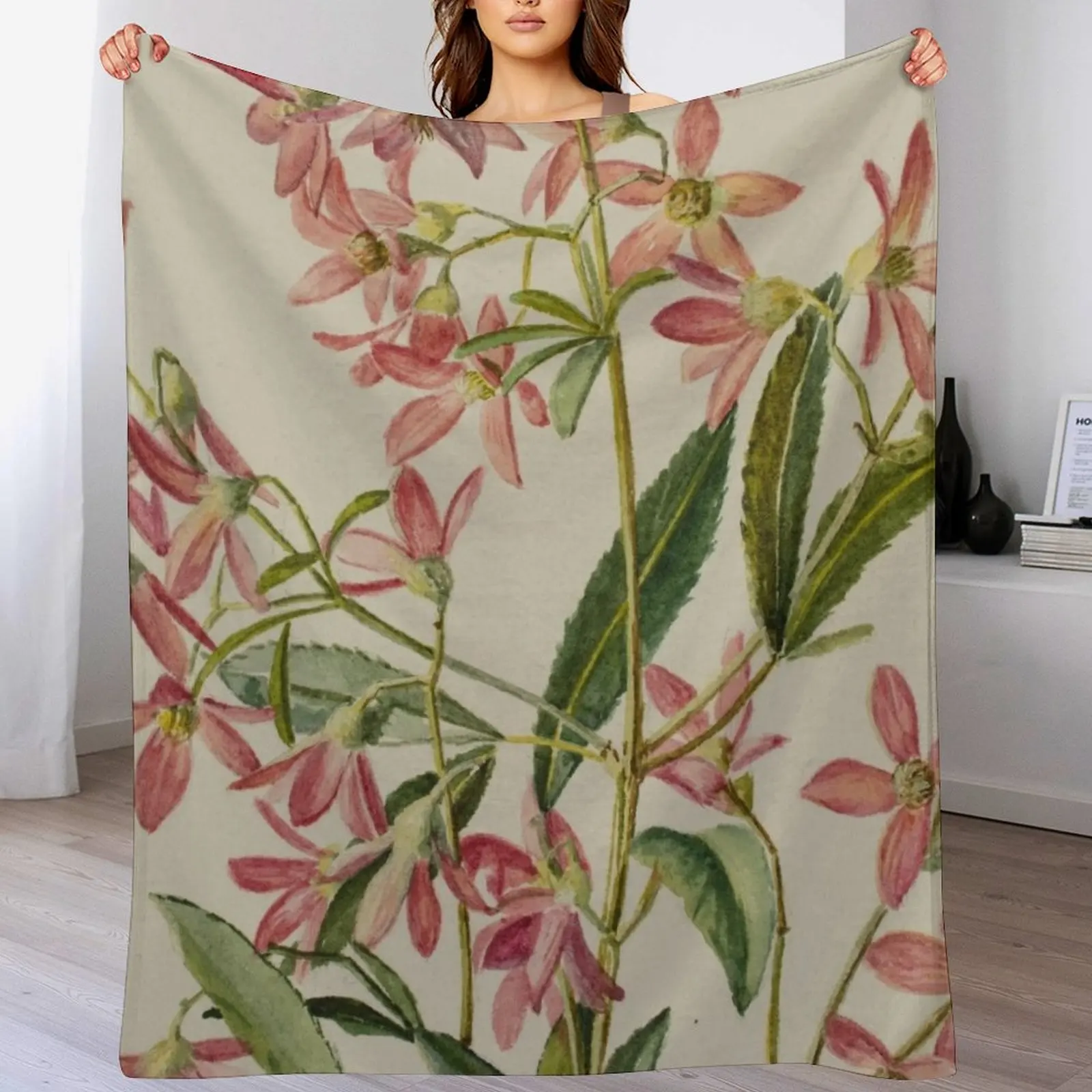 

Saxifragacae. (rockfoils) Throw Blanket Elegant Warm Throw Blanket for Hotel Home