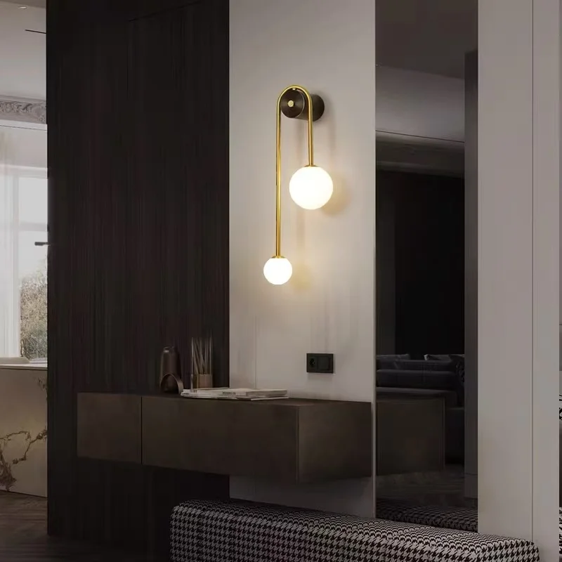 

Medieval Vintage Warm Glass Ball Lampshade Wall Lamp Art Creative Indoor Light for Chidren's Bedroom Home Decoration Chandelier