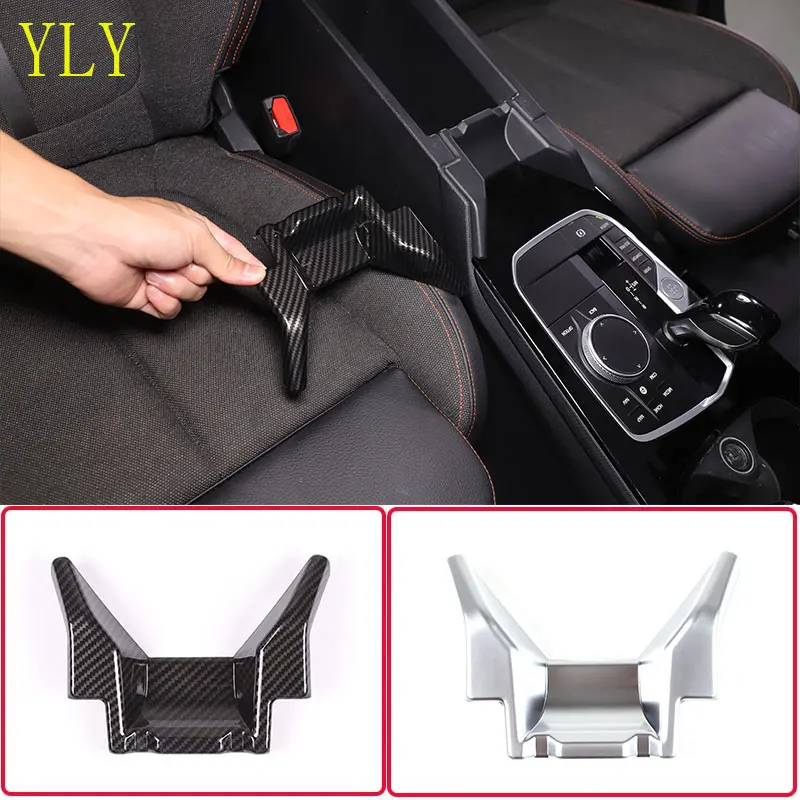 

For BMW 1 2 Series F40 F44 2020-2024 ABS carbon fiber car center console armrest box front decorative panel sticker accessories